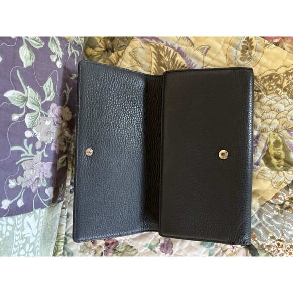 kate spade new york Leila Women's Wallet - Dark Gray Black Excellent Trifold - Picture 2 of 6